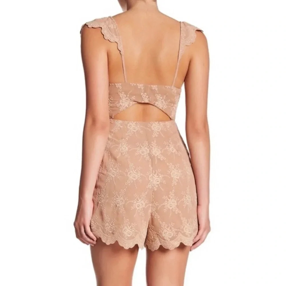 Lush Blush Lace Ruffle Romper Small - Picture 2 of 10